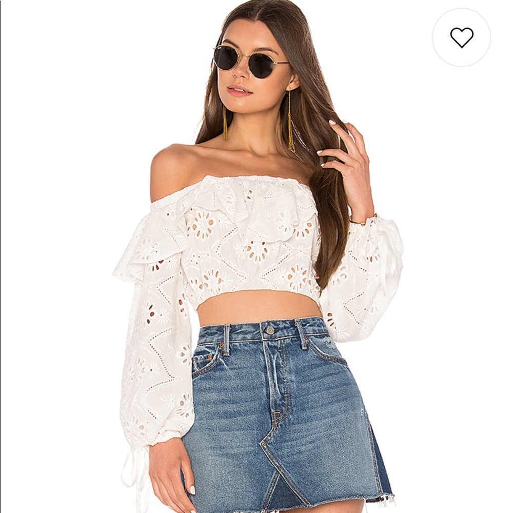For love & lemons X revolve eyelet crop top